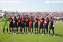 Samb - Reggiana 0-0 Foto squadra con curva Nord alle spalle